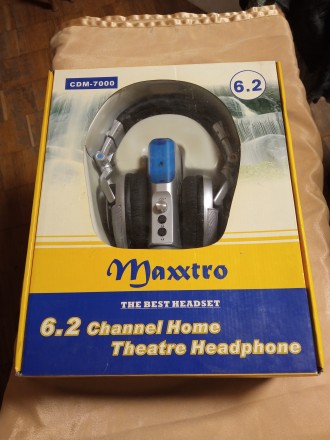 Наушники домашний кинотеатр 6.2 Maxxtro 6.2 Channel Home Theatre Headphone. CDM-. . фото 2