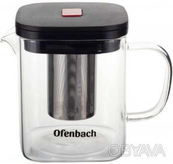 Чайник стеклянный заварочный Ofenbach Glass Teapot с металлическим ситечком для . . фото 1