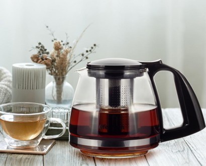 Чайник стеклянный заварочный Ofenbach Glass Teapot с металлическим ситечком для . . фото 7