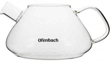 Чайник стеклянный заварочный Ofenbach с металлическим ситечком для заваривания ч. . фото 5