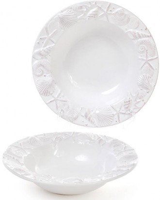 Набор глубоких тарелок "Морской Бриз" - оригинальная сервировочная посуда для пр. . фото 2