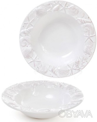 Набор глубоких тарелок "Морской Бриз" - оригинальная сервировочная посуда для пр. . фото 1