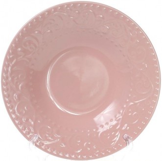 Набор суповых тарелок Leeds Ceramics (розовые). В наборе 6 круглых глубоких таре. . фото 4