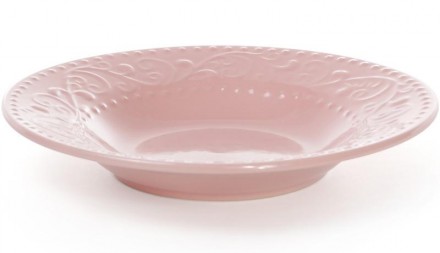Набор суповых тарелок Leeds Ceramics (розовые). В наборе 6 круглых глубоких таре. . фото 3