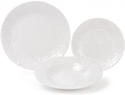 Набор суповых тарелок Leeds Ceramics (белые). В наборе 6 круглых глубоких тарело. . фото 5
