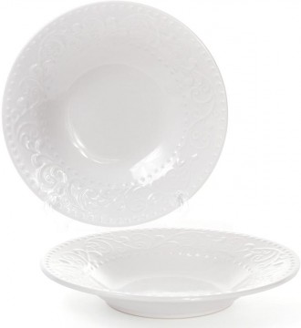 Набор суповых тарелок Leeds Ceramics (белые). В наборе 6 круглых глубоких тарело. . фото 2