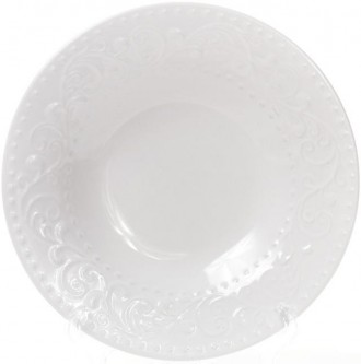 Набор суповых тарелок Leeds Ceramics (белые). В наборе 6 круглых глубоких тарело. . фото 4
