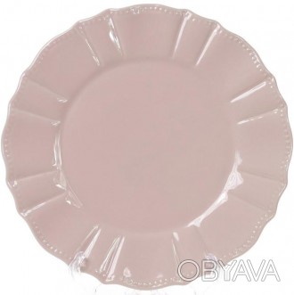 Набор обеденных тарелок Leeds Ceramics SUN (розовый пепельный). В наборе 6 кругл. . фото 1