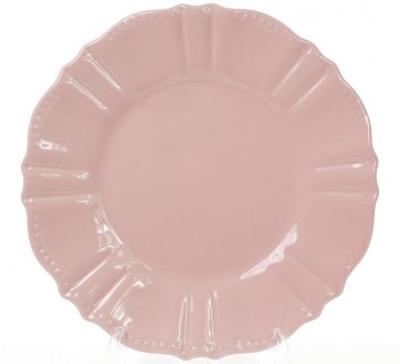 Набор десертных тарелок Leeds Ceramics SUN (розовые). В наборе 6 круглых плоских. . фото 2