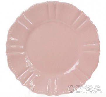 Набор десертных тарелок Leeds Ceramics SUN (розовые). В наборе 6 круглых плоских. . фото 1