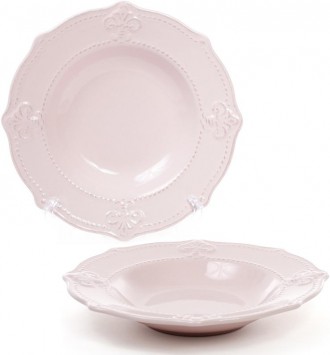 Набор суповых тарелок "Королевская Лилия" из коллекции посуды Leeds Ceramics (ро. . фото 2