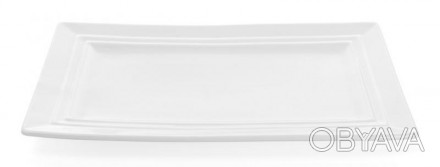 Набор 6 прямоугольных тарелок "White City" - белоснежная коллекция столовой серв. . фото 1