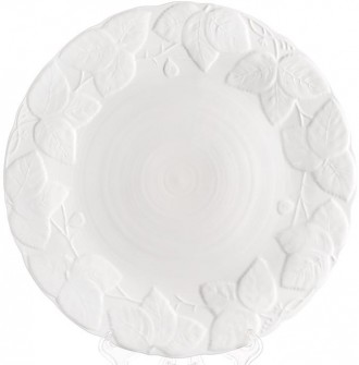 Набор обеденных тарелок "White City Листья" - белоснежная коллекция столовой сер. . фото 2