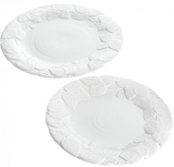 Набор обеденных тарелок "White City Листья" - белоснежная коллекция столовой сер. . фото 4