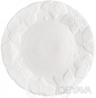 Набор обеденных тарелок "White City Листья" - белоснежная коллекция столовой сер. . фото 1