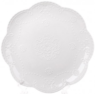 Набор 3 тарелки "Белое Кружево" (десертная тарелка) - коллекция белой фарфоровой. . фото 2