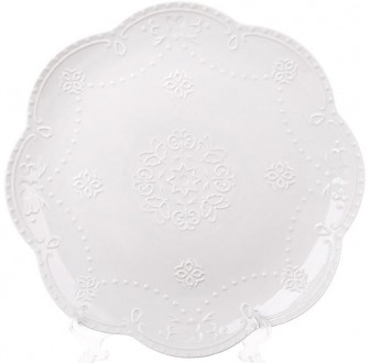 Набор 2 тарелки "Белое Кружево" (обеденная или подставная тарелка) - коллекция б. . фото 2