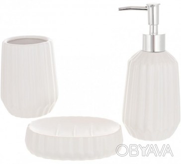 Набор керамических аксессуаров Bright Bath для ванной комнаты. Стильный и функци. . фото 1