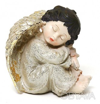 Статуэтка декоративная "Спящий Ангел". Изготовлена из полистоуна - искусственный. . фото 1