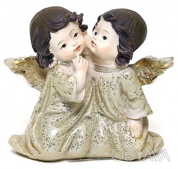 Статуэтка декоративная "Два Ангелочка". Изготовлена из полистоуна - искусственны. . фото 1