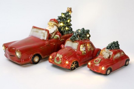 Декор новогодний "Машина". Фарфоровое новогоднее и рождественское украшение с LE. . фото 4