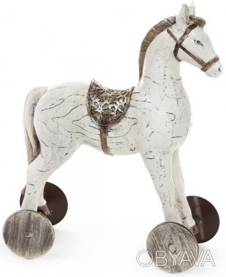 Статуэтка декоративная "Детская лошадка" светлая. Полистоун (искусственный камен. . фото 1