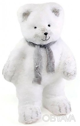 Новогодняя декоративная игрушка под елку "Медведь в сером шарфике". Комбинирован. . фото 1
