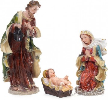 Рождественское украшение "Вертеп". Набор 3 декоративных фигуры из полистоуна (ис. . фото 1