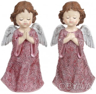 Декоративные статуэтки "Ангел Тиффани" - 2 статуэтки. Ангел в пурпурном платье. . . фото 1