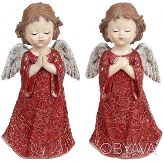 Декоративные статуэтки "Ангел Бордо" - 2 статуэтки. Ангел в красном платье. Разм. . фото 1