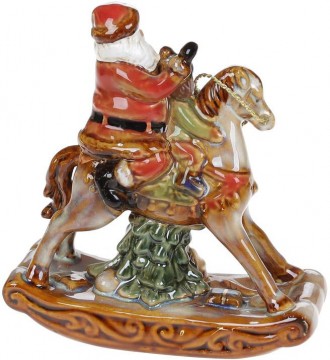 Статуэтка «Санта с малышом на лошадке». Материал - керамика. Размер:. . фото 3