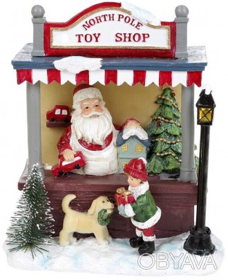 Новогодняя композиция «North Pole Toy Shop» с LED подсветкой. Матери. . фото 1
