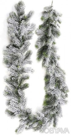 Декоративная гирлянда из искусственной хвои "Снежная". Длина 190см. Новогоднее д. . фото 1