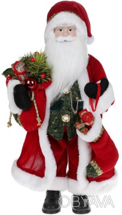 Фигура «Санта с носком» (мягкая игрушка), красный. Материал - ткань,. . фото 1