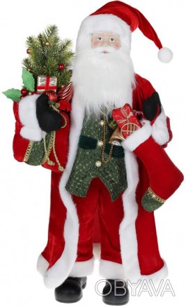 Фигура «Санта с носком» (мягкая игрушка), красный. Материал - ткань,. . фото 1