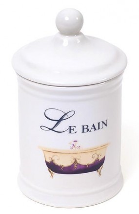 Фарфоровая емкость LE BAIN с крышкой для гигиенических принадлежностей. Оригинал. . фото 2