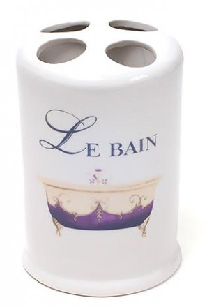 Фарфоровая подставка LE BAIN для зубных щеток 4 секции. Оригинальный декор. Разм. . фото 2