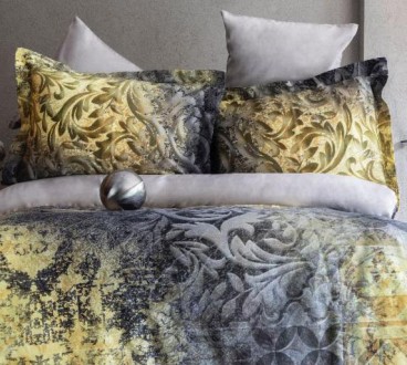 Комплект постельного белья с 3D рисунком Pupilla "Jorinda Gold" (Турция). Размер. . фото 2