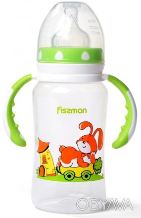 Бутылочка для кормления малышей Fissman Babies "Зайчик на колесах" абсолютно без. . фото 1