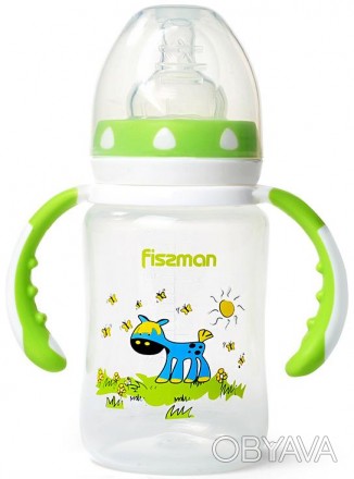 Бутылочка для кормления малышей Fissman Babies "Ослик на лужайке" абсолютно безв. . фото 1