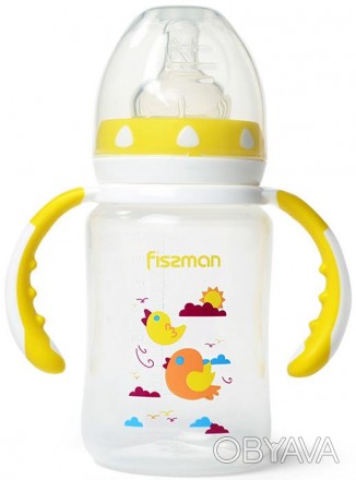 Бутылочка для кормления малышей Fissman Babies "Птички в облаках" абсолютно безв. . фото 1