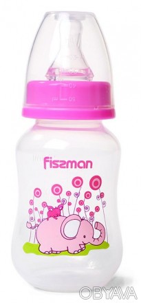 Бутылочка для кормления малышей Fissman Babies "Розовый слоненок" абсолютно безв. . фото 1
