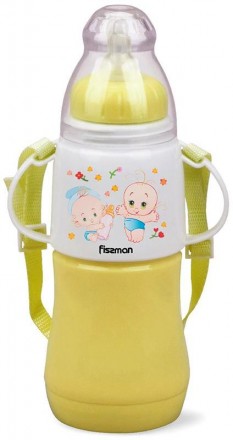 Бутылочка детская для кормления Fissman Babies "Малыши" 230мл с ремешком, желтая. Київ. фото 1 Бутылочка детская для кормления Fissman Babies "Малыши" 230мл с ремешком, желтая. Київ. фото 1