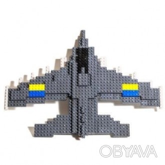 Дитяча іграшка конструктор пікселі літак F-16 VTK 0107. . фото 1