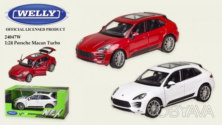 Машина мет. WELLY арт. 24047W (24шт/4) 1:24 PORSCHE MACAN TURBO, відкр.двері, ба. . фото 1