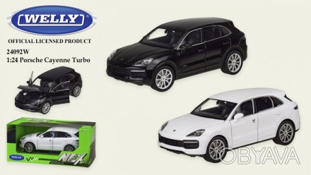 Машина мет. WELLY арт. 24092W (24шт/4)1:24 PORSCHE CAYENNE TURBO, відкр.двері, к. . фото 1