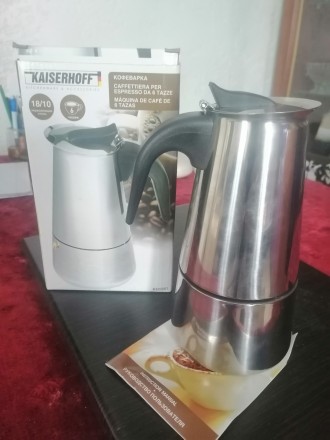 Новая гейзерная кофеварка отличное качество нержавейка на 6 чашек.. . фото 4