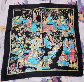 Винтаж, шелковый платок Soie, made in France, размер 75х75см, в отличном состоян. . фото 4