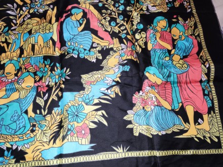 Винтаж, шелковый платок Soie, made in France, размер 75х75см, в отличном состоян. . фото 6