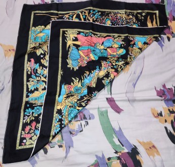 Винтаж, шелковый платок Soie, made in France, размер 75х75см, в отличном состоян. . фото 8